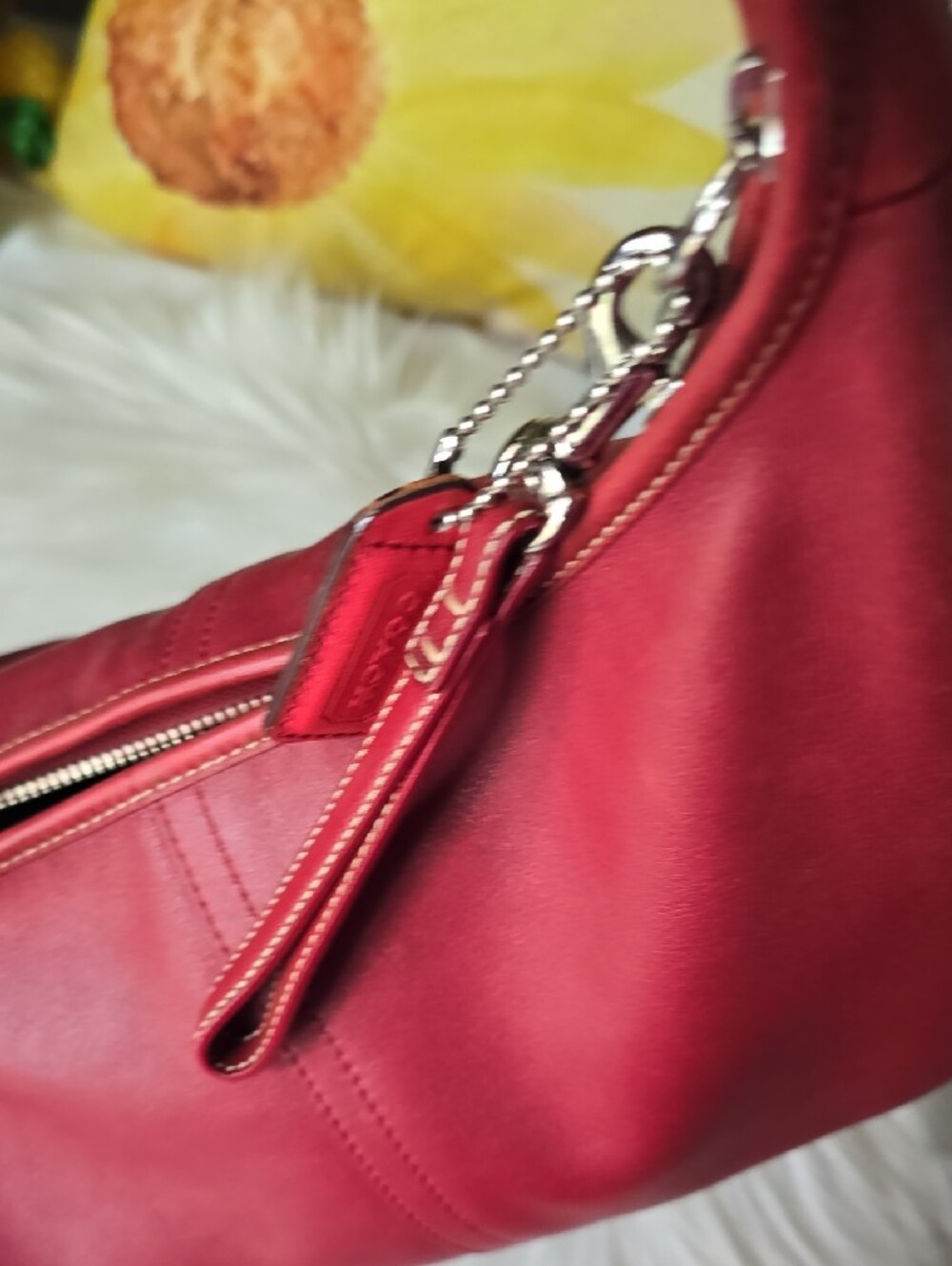 Coach Ergo Hobo Red Leather Shoulder Bag Y2k A04M-9219 - Picture 14 of 16
